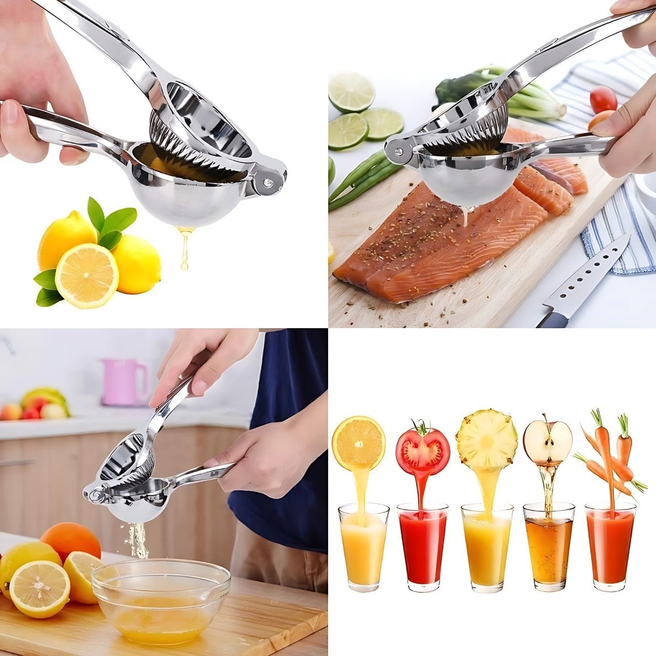 Stainless Steel Extra Large Lemon Squeezer | Heavy Duty Lemon Juicer Hand Press - Youlander